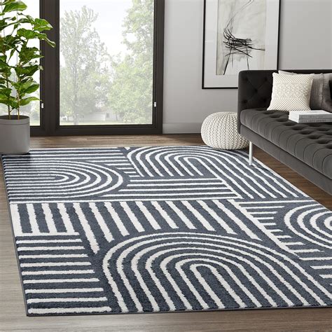 Abani Contemporary Mid-Century Design 5’3” x 7’6” (5'x8') Area Rug Rugs ...