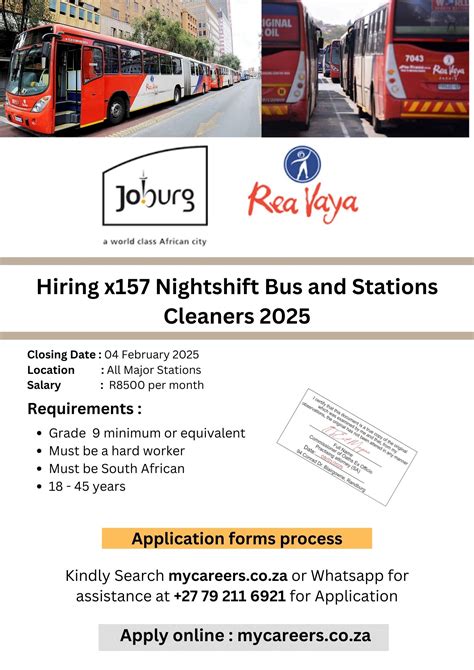 How to Apply for Rea Vaya Bus Jobs: Cleaners and Drivers | mycareers.co.za