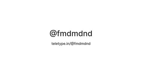 @fmdmdnd — Teletype