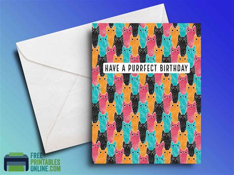 Printable cat birthday cards - Free Printables Online - Worksheets Library