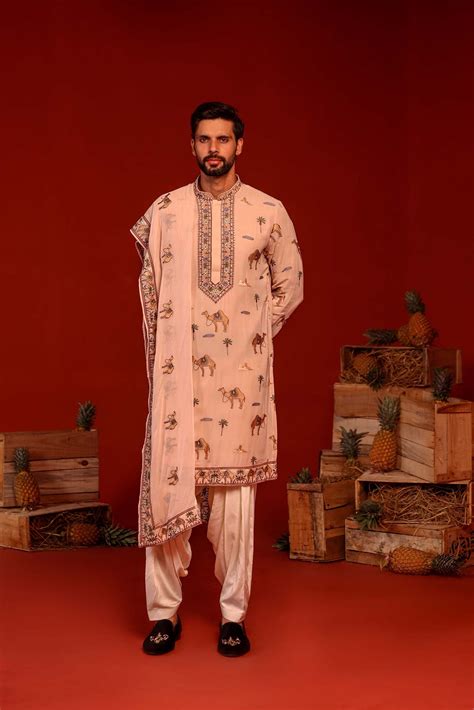 AADRIT PINK KURTA SET – White Maison de Couture