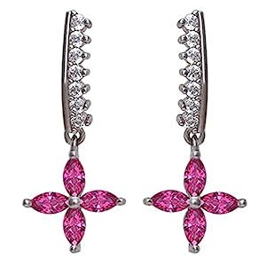 GIVA 925 Silver Cherry Pink Flower Earrings | Gifts for Girlfriend ...