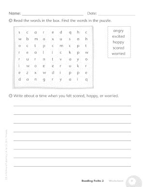 Fillable Online Name Date A Read the words in the box Find the words in ...