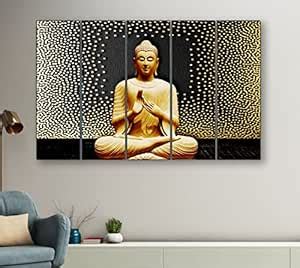 SAF paintings Set of 5 Buddha religious modern art 6MM MDF large ...