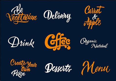 Coffee typography collection | Free Vector