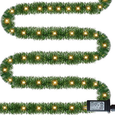 Amazon.com: Dazzle Bright 50 FT Pre-lit Christmas Green Garland, 150 ...