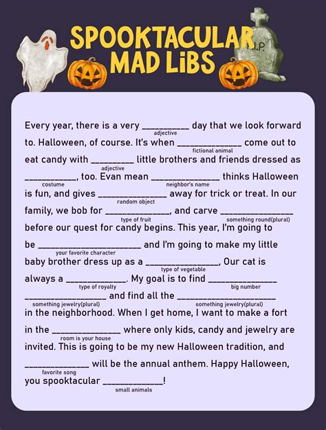 Halloween Mad Libs Printable Free - isolatedcbds.com