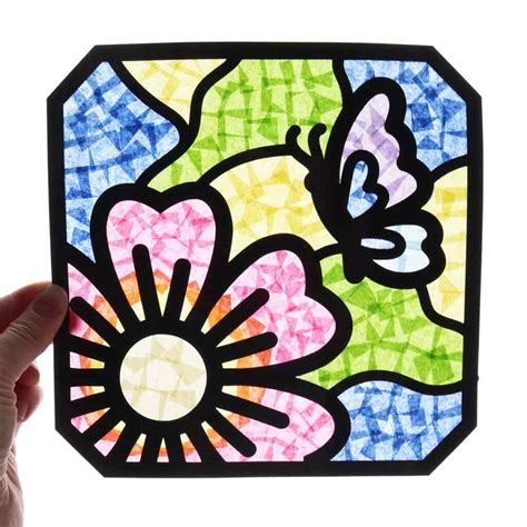 Easy Tissue Paper Stained Glass Craft for Kids and Adults - Aubree ...