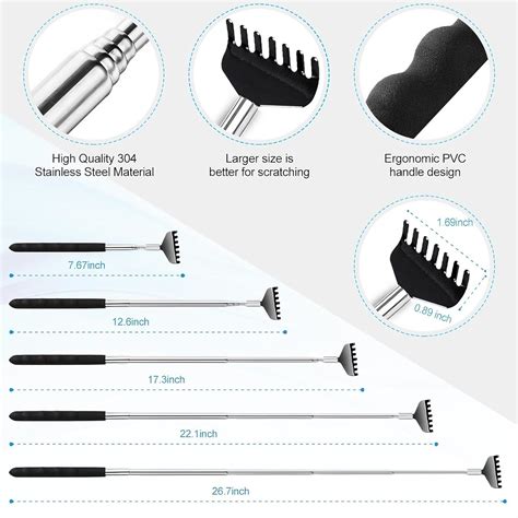 Yeipis 3 Pack Back Scratcher Metal Portable Telescoping India | Ubuy