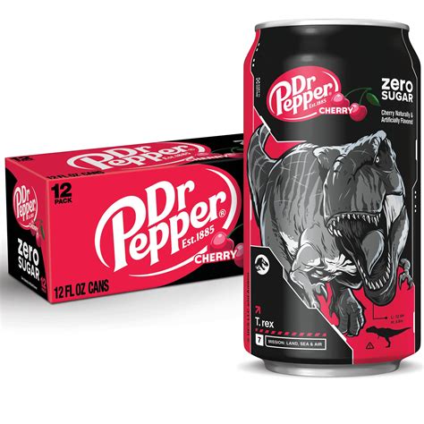Dr Pepper Zero Sugar Cherry Soda Pop, 12 fl oz, 12 Pack Cans - Case ...