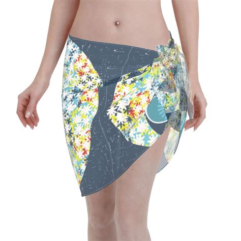 Kll Black Head Woman With Marijuana Hair Print Women'S Sarong Coverups ...