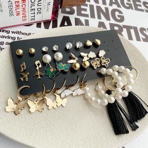 Flipkart.com - Buy Fashion Frill Combo of 17 Earrings for Girls and ...