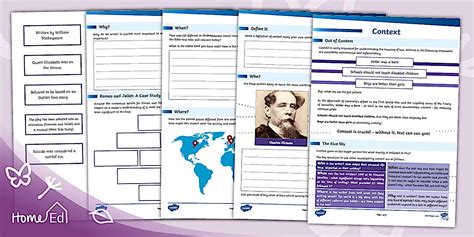 Secondary English Cheat Sheet: Context