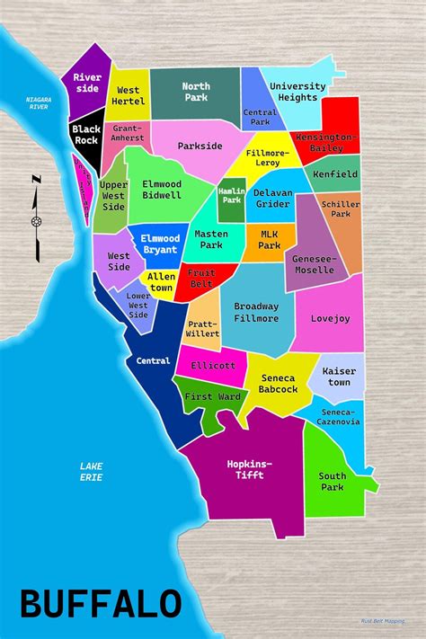 Buffalo Neighborhoods Poster Map - Etsy