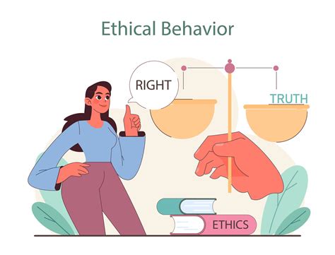 Ethical Behavior concept. Weighing right against truth over a ...