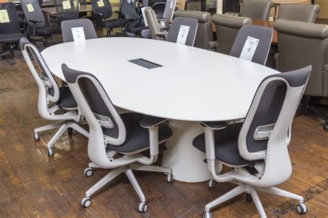 9.2′ x 5′ White Conference Table • Peartree Office Furniture