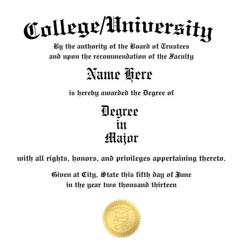 College Degree Template | Canva Editable - Etsy