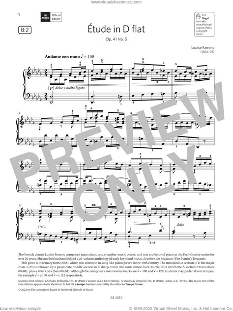 Etude in D flat (Grade 8, list B2, from the ABRSM Piano Syllabus 2023 ...