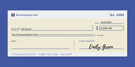 Image result for Write a Cheque