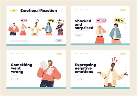 Shock and surprise emotion and reactions set with shocked astonished ...