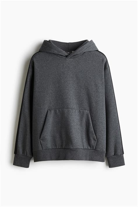 Men’s Dark gray Loose Fit Hoodie with Side Stripes | H&M CA
