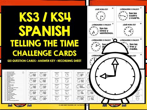 SPANISH TELLING THE TIME CHALLENGE CARDS MINI-BUNDLE | Teaching Resources