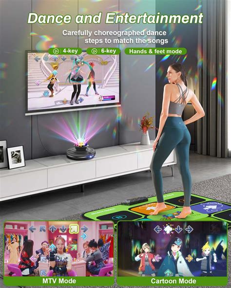 Single Dance Mat for Kids & Adults, Dance Floor Mat with Wireless Hand ...