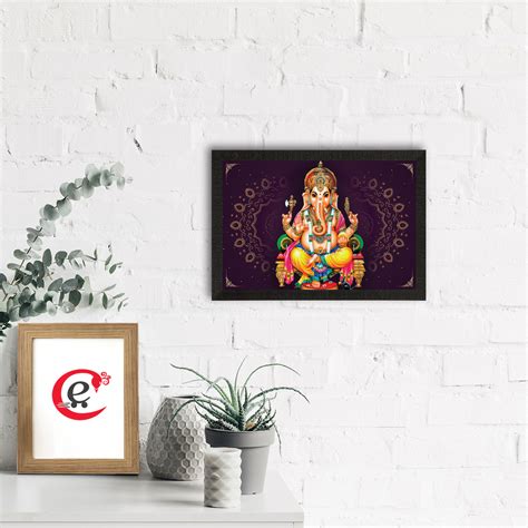 Lord Ganesha Satin Matt Texture UV Art Painting - eCraftIndia Online
