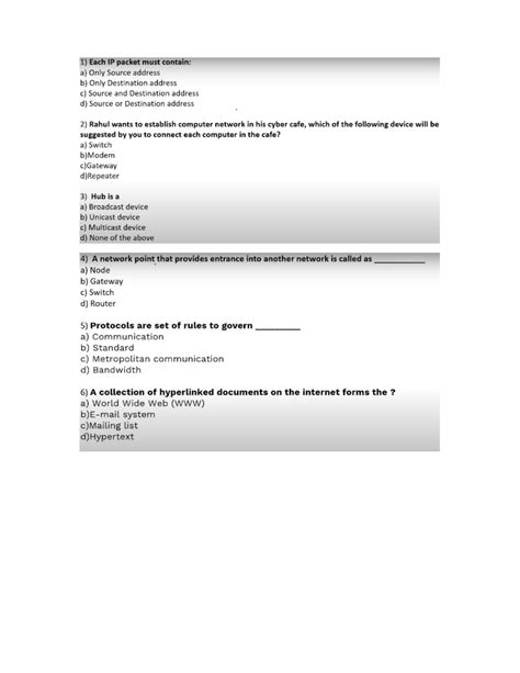 Network(f) - Computer Science SL - Studocu