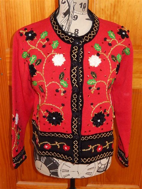 BEREK BY TAKAKO SAKON WOMEN'S CHRISTMAS CARDIGAN RED/… - Gem