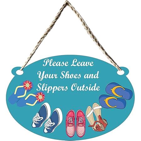 Please Leave Your Shoes Outside Wall Hanging Board Plaque Sign for Room ...
