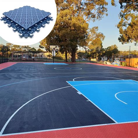 Modular Interlocking Floor Tiles Outdoor Basketball Court Badminton ...
