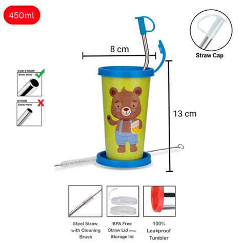 Shop Fully Steel Cartoon Straw Glass for kids online – PddFalcon