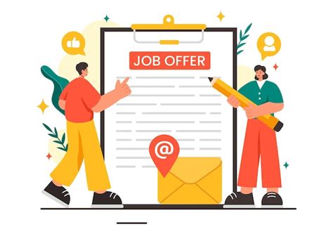 Job offer vector illustration featuring a businessman recruitment ...
