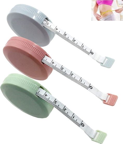 3 Pieces Retractable Measuring Tape, BetterJonny 1.5 Meter 60 Inch Medical Body Measurement Soft ...