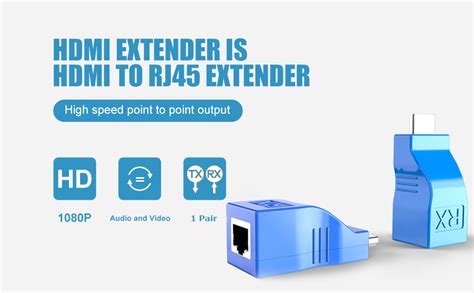 HDMI Extender Adapter, BERLAT HDMI to RJ45 Ethernet Network Converter ...