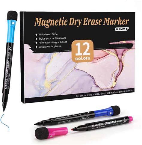 Amazon.com : EEOYU Ultra Fine Tip Magnetic Dry Erase Markers, 12 Count ...