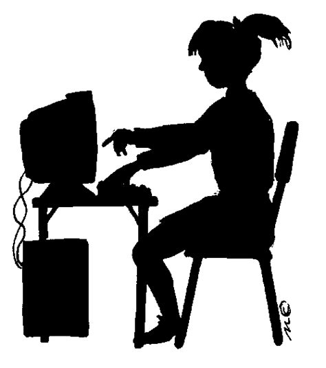 silhouette of girl at computer | Clipart Panda - Free Clipart Images