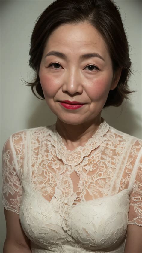 A close up of a woman in a white dress with a red lipstick - SeaArt AI