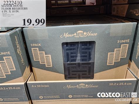 2222410 MANOR HOUSE FLOOR REGISTERS 4 IN X 10 IN 19 99 - Costco East ...