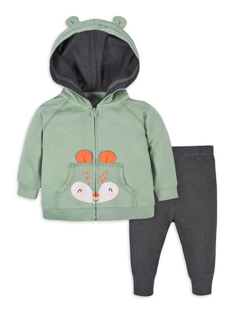 Gerber Baby & Toddler Boy Zip-Up Hoodie Sweater & Joggers Outfit Set, 2 ...