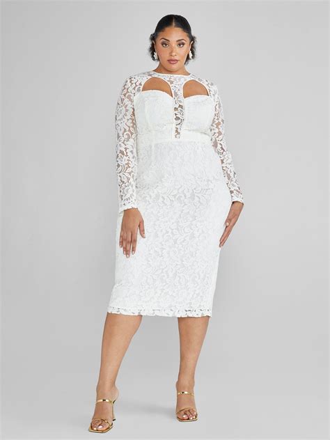 Plus Size Maritza Cutout Lace Midi Dress | Fashion to Figure