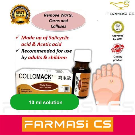 Collomack Topical Solution 10ml EXP:08/2026 [Treatments for warts , corns & calluses / Salicylic ...