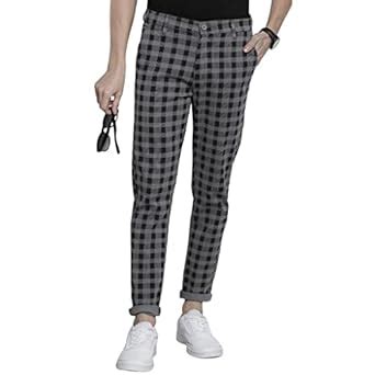 Buy The Indian Garage Co Men Slim Fit Checked Mid-Rise Stretchable ...