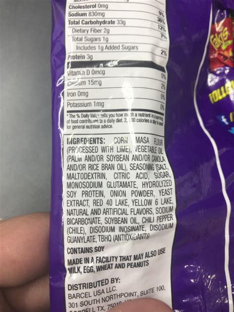 45 food label takis