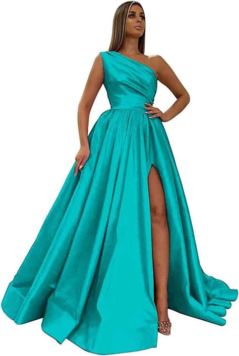 Chicbridal Elegant One Shoulder Satin Prom Dress - Long Slit India | Ubuy