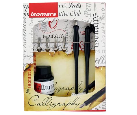 Isomars Calligraphy Dip Pen Set with 2 Nib Holders, 6 Nibs, 30 ml Ink ...