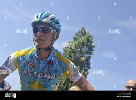Astana's Alessandro Vinoujourov at the start of stage twelve Stock ...