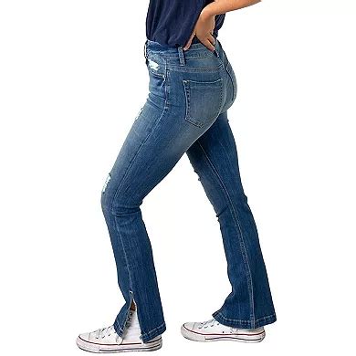 Juniors' Indigo Rein High-Rise Flare Leg Jeans