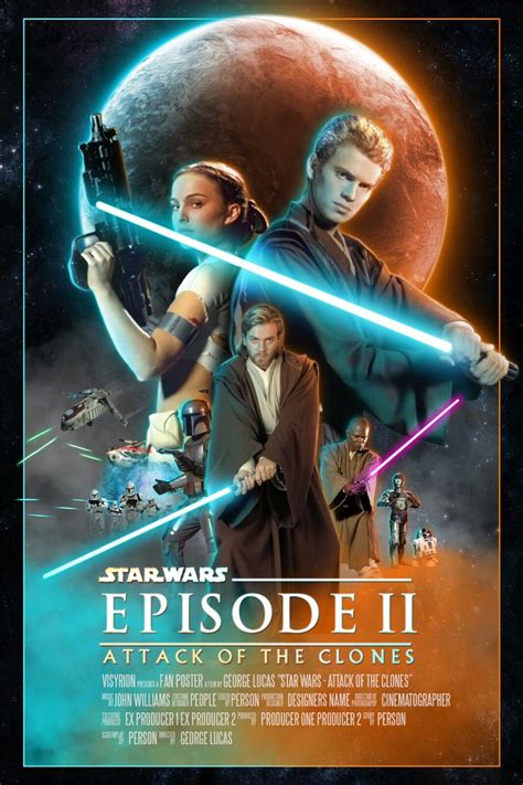 2002 Star Wars Episode II Attack Of The Clones Movie Poster Print ...